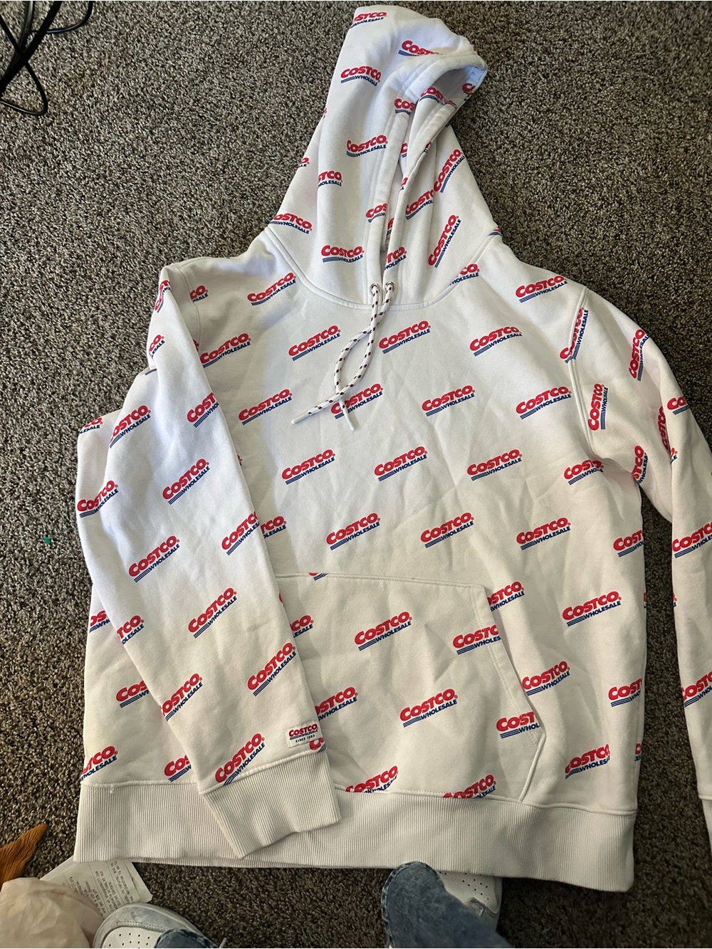 Kirklands White Hoodie with Red Logo Print